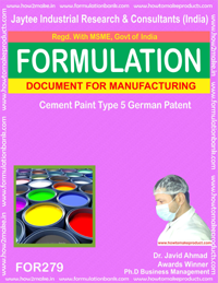 Cement Paint Type 5 - Formula No. 279 Document File , Instant Downloadable E-book For Manufacturing Process