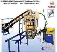 Hydraulic Brick Making Machine - Fly Ash Material, 225mm X 100mm X 75mm Dimensions, 8/6/4 Cavity | Efficient, Low Noise Operation, Multi-mold Capability