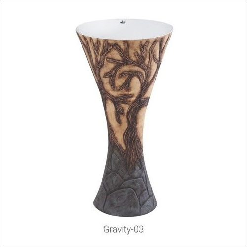 Wooden Color Pedestal Wash Basin