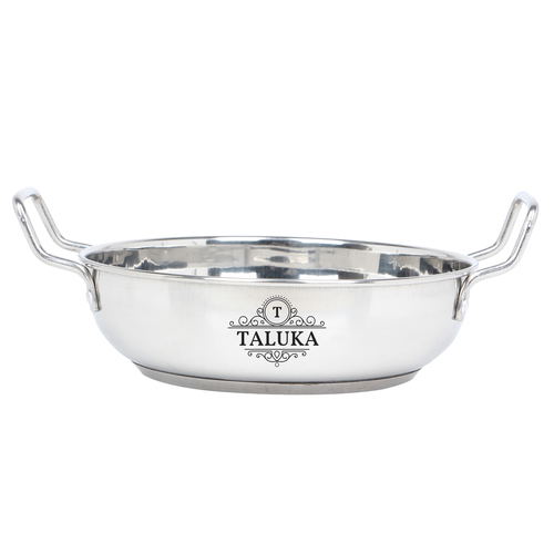 Stainless Steel Induction Friendly Kadai - 8.5" Diameter, 3" Height, Silver | 1L Capacity, Easy to Clean, Suitable for All Heat Sources
