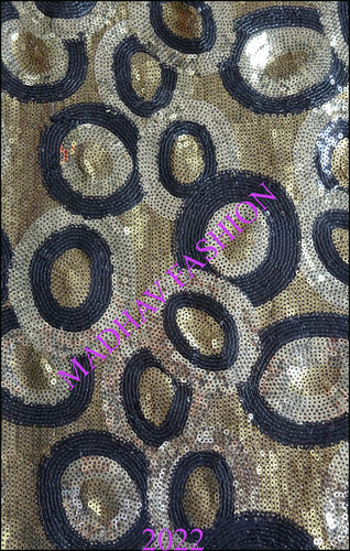 Black & Golden Sequin Embroidery