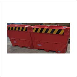 ROAD BARRIER 1000MM - HDPE Plastic 1000mm Red, EN 1317-1 Compliant, Reflective Stripes, Impact Resistant