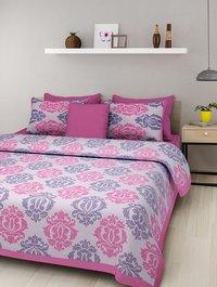 Cotton Double Bed Sheets - 100% Cotton, King Size 2286 X 2743.2 Mm, Multi Color Hand-block Printed, Includes 2 Zipper Pillow Covers