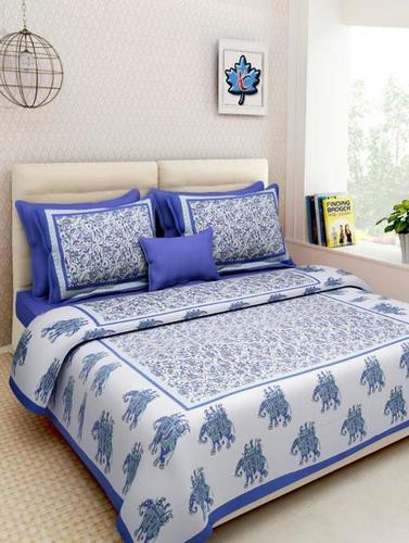 Applique Cotton Bed Sheet - 100% Cotton King Size 2286x2743.2mm Red Colour | Washable Printed Pattern 250 Thread Count 1200g Weight No Shrinkage High Bulk Yarn 2 Pillowcases