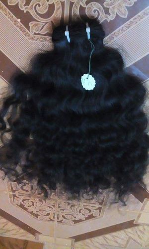 Black Curly Weft Hair