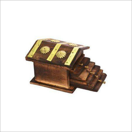Attractive Wooden Coaster - Wood Material Hut Shape Brown Color | Unique Design for Home Office or Event Decor