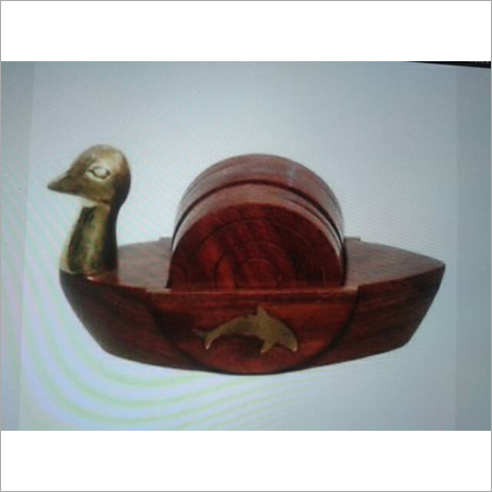 Designed Coaster - Wooden Material, Round Shape, Brown Color | Elegant Addition for Home Decor and Hospitality Needs