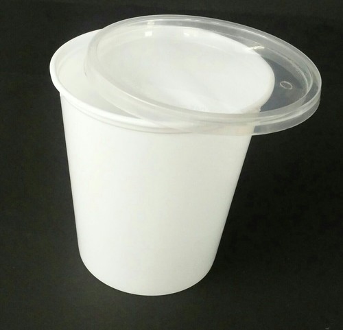 Dp-34 Oz (1000ml) Food Container - Plastic | 120mm Upper Dia, 86mm Lower Dia, 125mm Depth, White Color