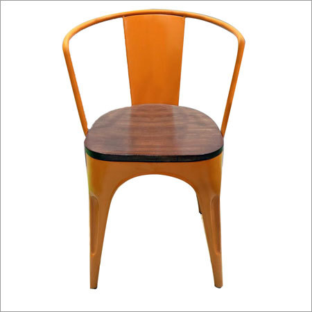 Gajendra Art Wooden Top Tolix Arm Chair