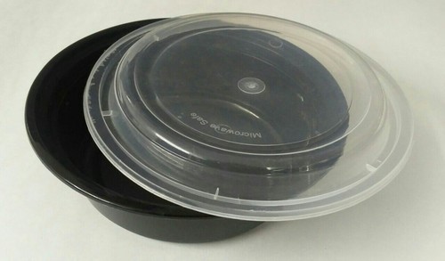 Ro - 32 / 960 Ml Food Container - Plastic, 185 mm Upper Dia x 136 mm Lower Dia x 68 mm Depth, Black | Versatile Storage Solution
