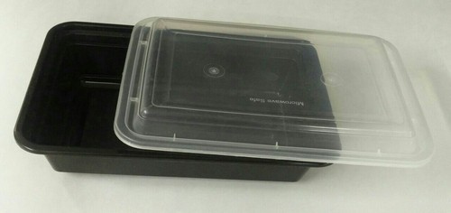 Re-32 / 960 Ml Food Tray - Plastic 225x154x60 mm | Black Color Ideal for Meal Prep and Food Storage