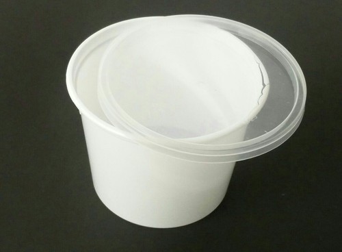 Dp-25 Oz (750ml) Food Container - Plastic | 120 mm Upper Dia, 95 mm Lower Dia, 92 mm Depth, White Design