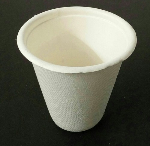 Ecoware 220 ML Cup - Biodegradable White Crockery, 100% Compostable, Microwavable & Freezer Safe, Sturdy & Soak Proof for Hot/Cold Beverages