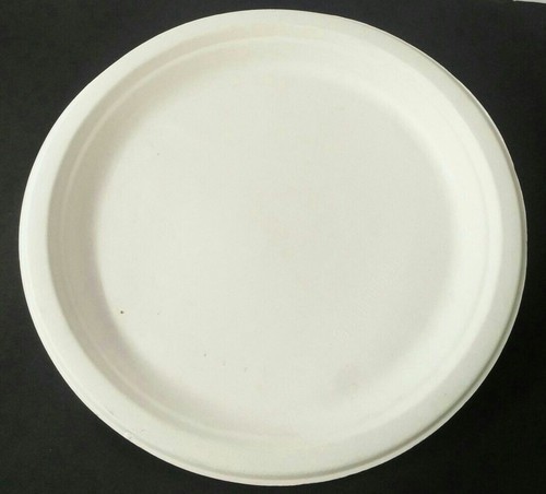 Ecoware 10 Inch Round Plate - Biodegradable, Depth 1", Diameter 10" | 100% Compostable, Microwave & Freezer Safe, Oil/Water Proof, Sturdy Design
