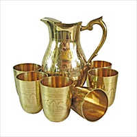 Brass Jug And Glass Set