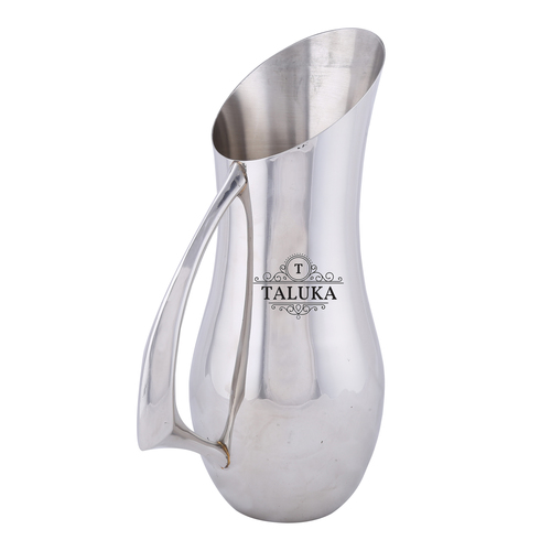 Stainless Steel Water Jug - 10.8" Height, 1500 ML Capacity, Silver Color | Hand Made by Taluka Exports, Ideal for Home, Restaurant, and Catering Services