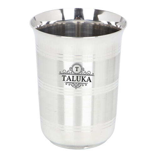 Stainless Steel Taper Glass - 3" x 4" Size, 400 ml Capacity | Silver Color, 100 g Weight, FDA Approved, BPA-Free, No Toxins