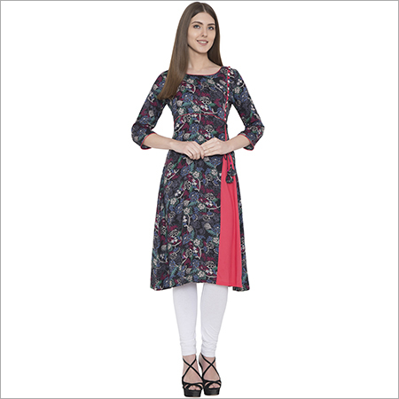 embroidery Rayon side open kurti