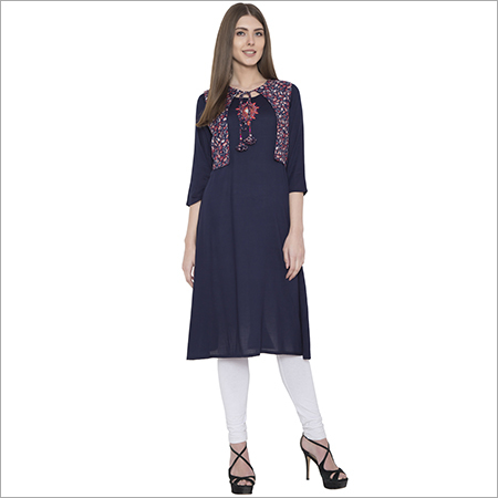 embroidery rayon with koti staright kurti