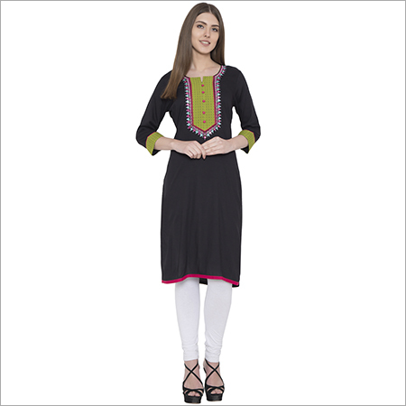 embroidery Rayon staright kurti