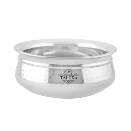 Stainless Steel Hammer Double Wall Handi - Stainless Steel, 500 ML Capacity, Silver Color, 400 Grams Weight | Functional & Fashionable Dining Essential