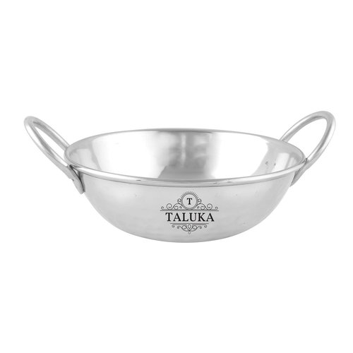 Stainless Steel Double Wall Kadai - 5.5" Diameter 500 ML Capacity Silver Color | Functional Cookware for Authentic Indian Dining Experience
