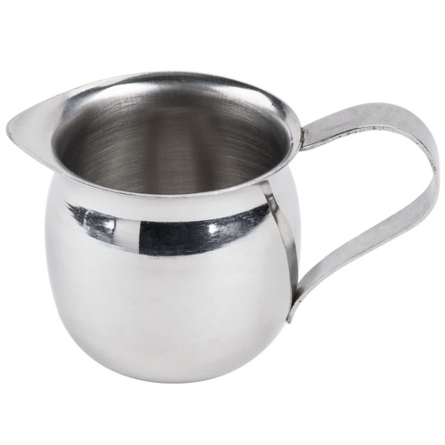Stainless Steel Bell Creamer - 200 ML, Brushed Silver Finish | Efficient Cream Serving for Multiple Coffee Cups, 2-3/4 Inch Height