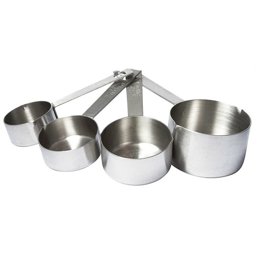 Stainless Steel Measuring Cup Patti Handle - 4 PCS Set, 60ML (1/4Cup), 80ML (1/3Cup), 125ML (1/2Cup), 250ML (1Cup), Dishwasher Safe, Durable & Eco-Friendly