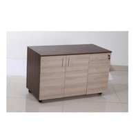 Wooden Storage Unit - Wood, 36x18x24 Inches, Brown | 2 Doors, 3 Drawers, Durable, Organized Space, Easy Mobility