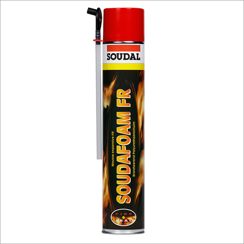McCoy Soudal Soudafoam FR - Polyurethane Foam 750ml Red, Fire Retardant EN 1366-4, Gun-Applied, Self-Expanding