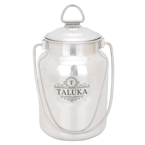 Stainless Steel Milk Can - 5000 ML Capacity, 9.9" Height, 5.4" Diameter | Durable Silver Canister for Storing Milk, Oil, and Curries
