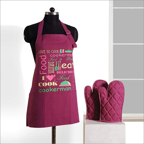 Cotton Apron - 0.5mm Thickness, Maroon Color | Good Quality for Kitchen Use