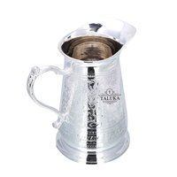 Brass Water Pitcher Jug - 1500 Ml Capacity, 7.0" Height, 3.5" Diameter, Bronze Color, Embossed Finish, 900 Gram Weight