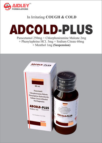 Liquid Paracetamol 250mg + Chlorpheniramine Maleate 2mg +  Phenylephirine Hcl 5mg + Sodium Citrate 60mg + Menthol  1mg/5ml