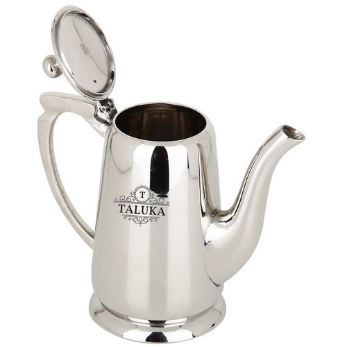 Brass Tea Pot Vintage Designer - Brass Material, 7.5" Height x 3.7" Diameter, 800 ML Volume, Silver Color | Elegant Design, Hassle-Free Pouring, Unique Gift Idea