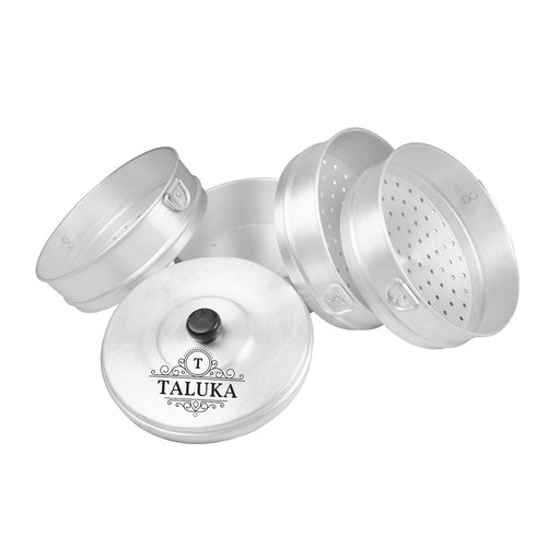 Aluminium Momo Maker Steamer - Heavy Gauge Aluminium, 20.82 x 30.48 cm, Silver | 4-Tier Design, Energy Efficient, Dishwasher Safe, Lid with Steam Release