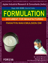 Paraffin Wax Emulsion Formulation - Instant Downloadable Document File | E-book With Step-by-step Manufacturing Process And Process Document No. 156