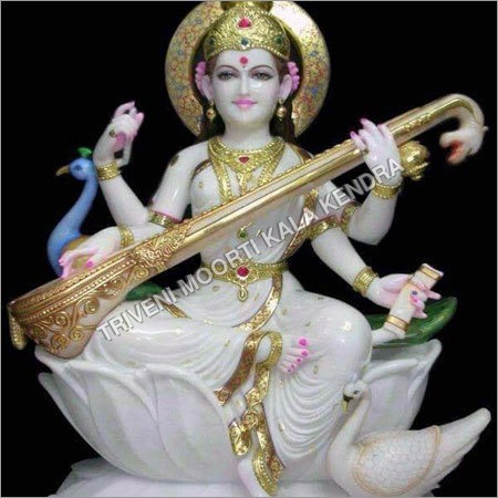 Marble Saraswati Mata Statue