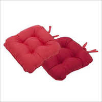 Chair Pad - Cotton And Polyester Fiber, 14 X 14 X 2 Inches , Red Color With Back Zipper And Attractive Design