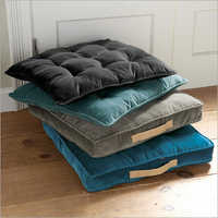 Floor Cushion - Velvet Material, Various Sizes, Blue Color, Square Shape | Lightweight, Elegant Design, Alluring Look