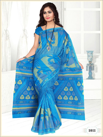 Block Printed Cotton Modern Sarees