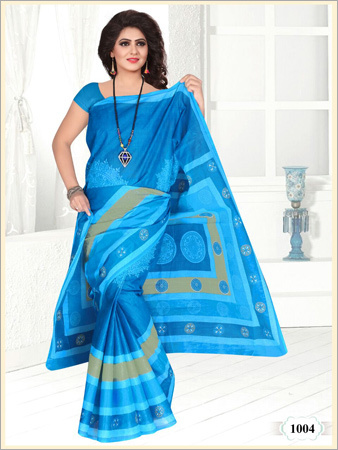 Block Designer Print Cotton Sarees