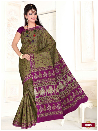 Hand Block Cotton Fancy Saree