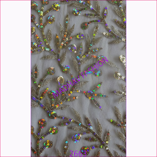 Three Color With Jari Sequin Embroidery