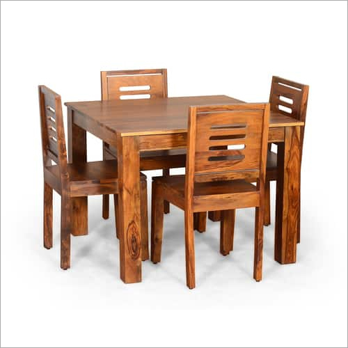 Brown Color Dining Table With 4 Chairs By S. S. Group