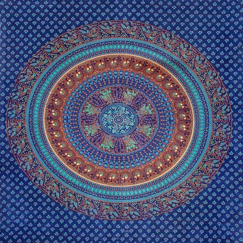 Cotton Tapestry Bedsheet - 100% Cotton, Double Size (457.2 X 685.8 Mm), Multi-color Traditional Sanganeri Print, Includes 2 Pillow Covers
