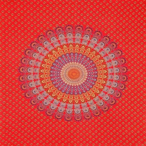 Traditional Sanganeri Cotton Double Bed Sheet - 2286 X 2743.2 Mm, Multi Color | High Bulk Yarn, Jacquard Style, 240 Thread Count, Washable