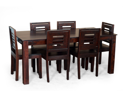 Wine Color Dining Table With 6 Chairs By S. S. Group