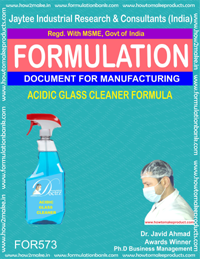 ACIDIC GLASS CLEANER - Manufacturing Process Document PDF | Instant Download, E-Book Format, Payment Flexibility, CD Delivery Option