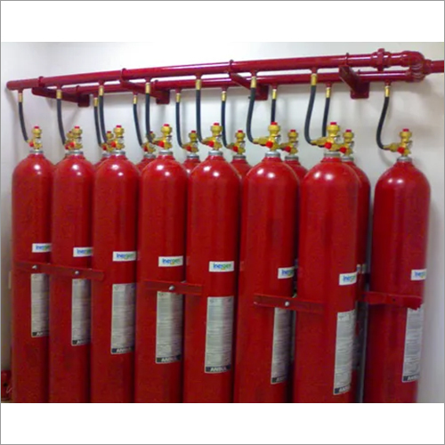 Inert Gas Flooding System - 45 kg Capacity, Red Mild Steel | Automatic Fire Suppression, Low Installation Cost, Safe and Natural Extinguishing Solution